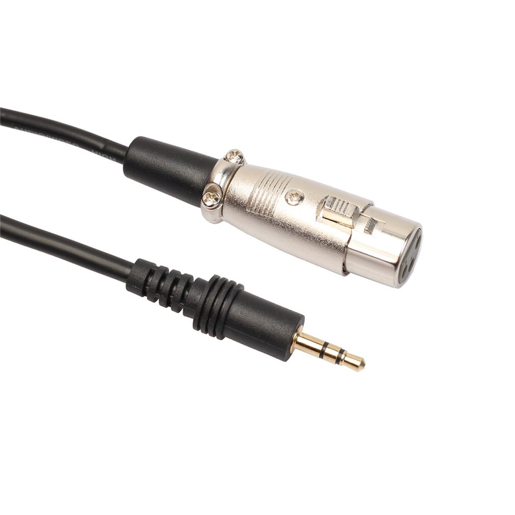 Xlr 3 Pin Female To Right Angle 1/8 Xlr3F To Right-Angle 3.5 Mm Trs For Dv Camera/ Microphone Mic