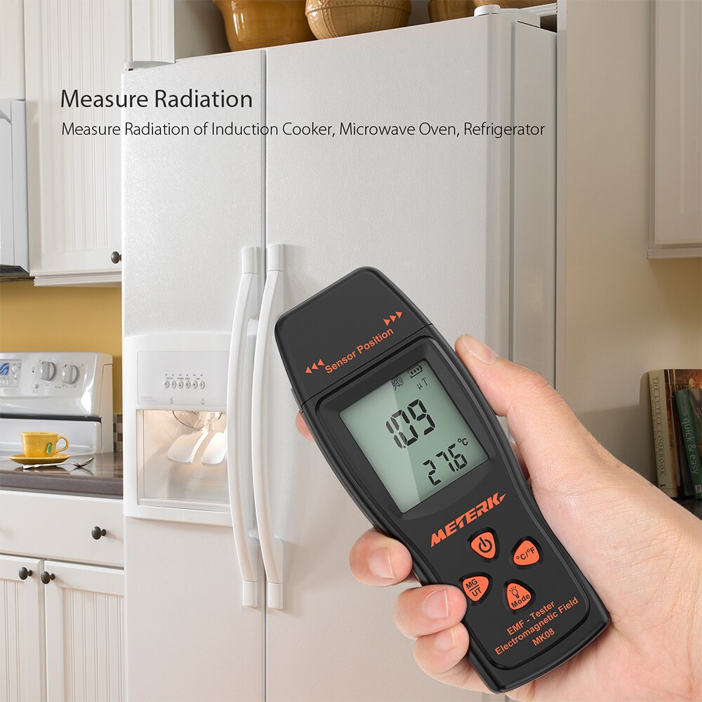 Emf meter håndholdt mini digital lcd emf detektor feltmåler elektrisk felt stråling og magnetfelt emission detektor
