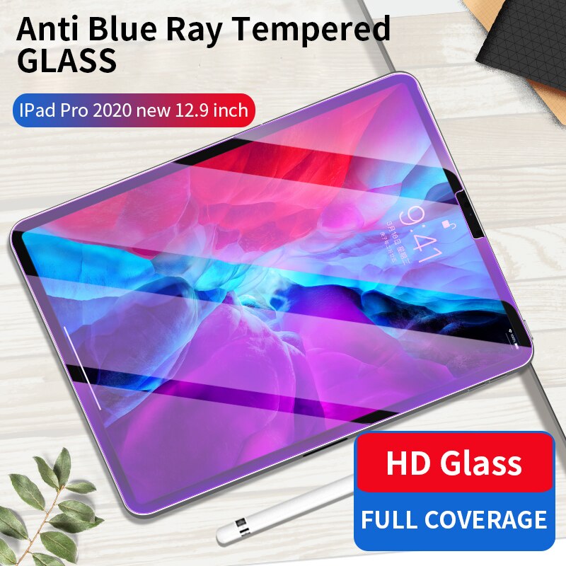 10D Gebogen Rand Screen Protector Voor Apple Ipad Pro 11 Volledige Dekking Tablet Gehard Glas Voor Ipad pro 12.9": Blue Pro 12.9 2020