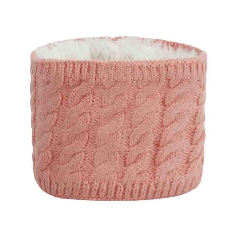 Écharpe chaude en velours pour enfants de 0 à 2 ans, automne et hiver, laine tricotée, col de couleur unie, homme et femme, mignon, A98: Leather Pink