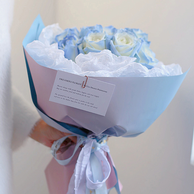 Gradient Rainbow Flowers Wrapping Paper Handmade Bouquet Wrapping Paper Flower Shop Floral Waterproof Packaging Material