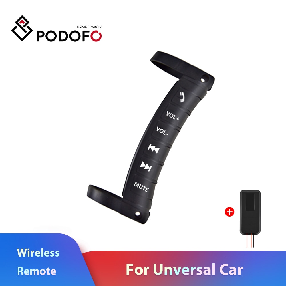 Podofo universal multifunktions bilrat fjernbetjeninger til kontrol 2 din android radio dvd-afspiller trådløs bluetooth