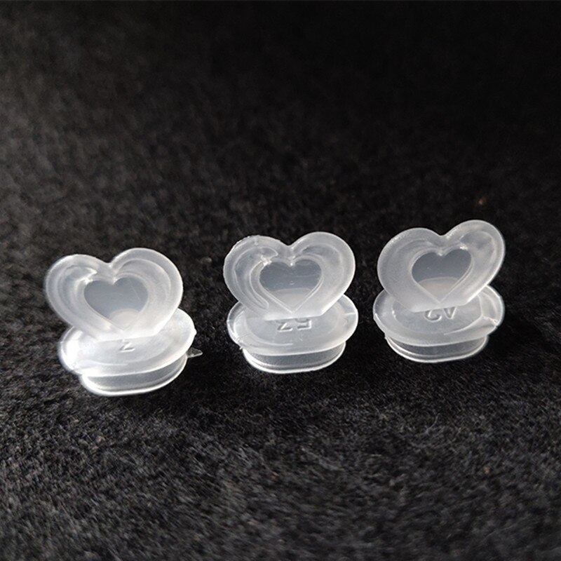 500Pcs Netto Rode Creatieve Colofull Hart Vorm Stopper Takeaway Verpakking Melk Thee Beker Deksel Stoppers Lekvrij Liefde Plastic Plug: transparent
