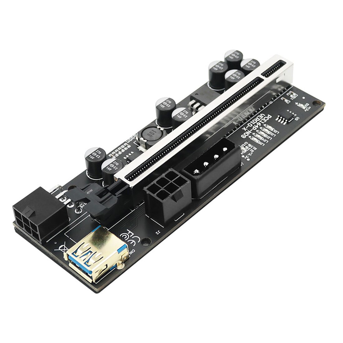 Versie 010-X Pcie 1x Tot 16x Usb 3.0 Extension Card Met 6P Naar Sata Kabel Voor Gpu Grafische card Powered Riser Card Adapter