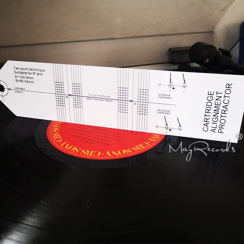 Cartridge Alignment Protractor LP Vinyl Turntable Phonograph Accessories Adjustment Tool