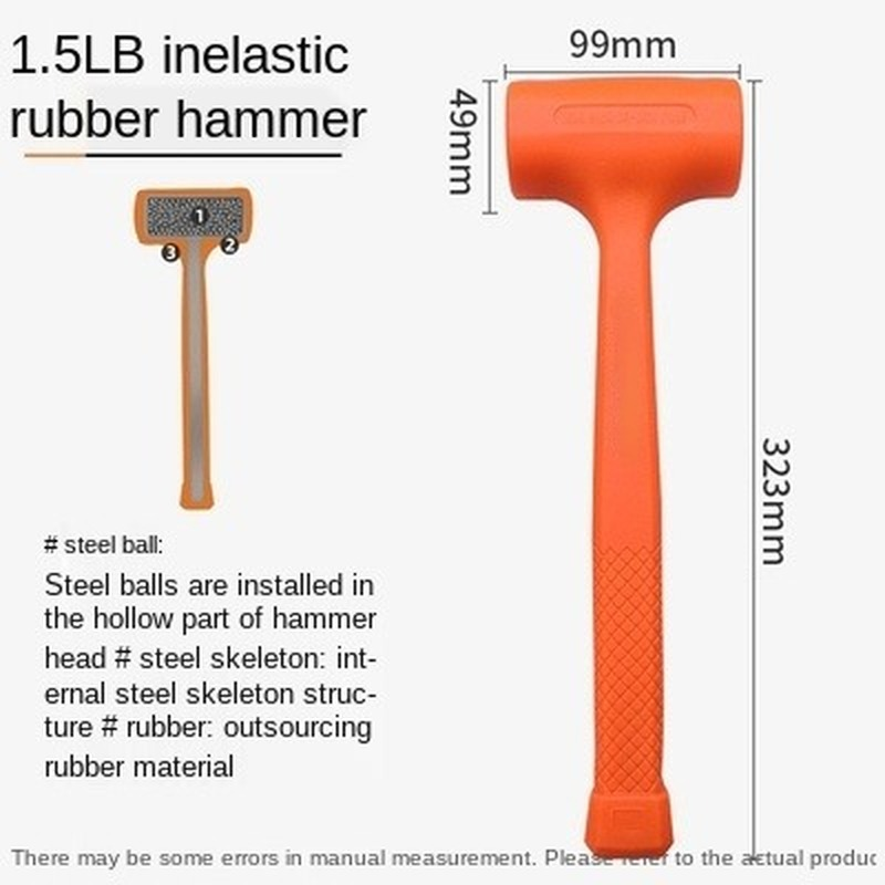 Martillo de goma no elástico de 4.0LB, herramienta de decoración especial multifuncional para pegar baldosas de suelo de madera, 2.5LB 3.0LB