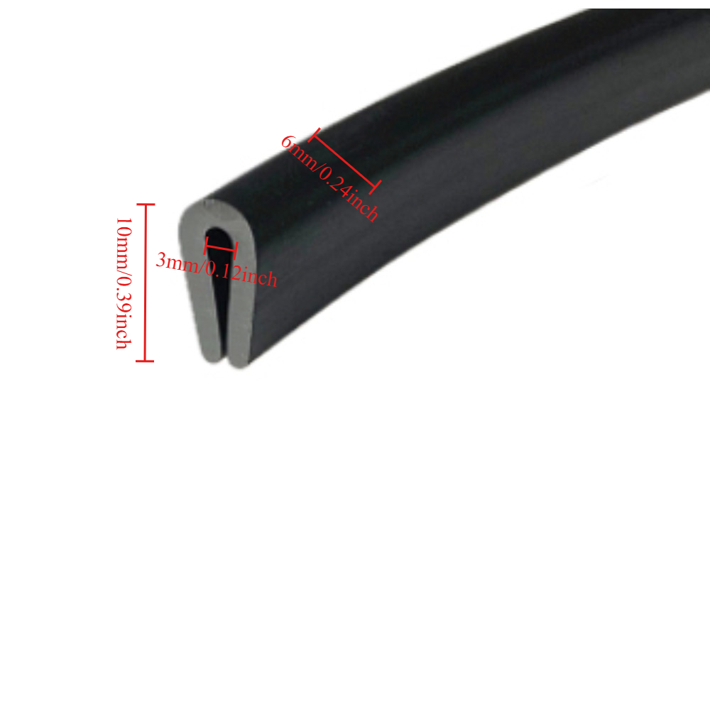 U Channel Seal Strip Rubber 5M Length Black Protector Edge Sealing Rubber Edge Trim U for Car Doors, Glass, Metal Panel: light green