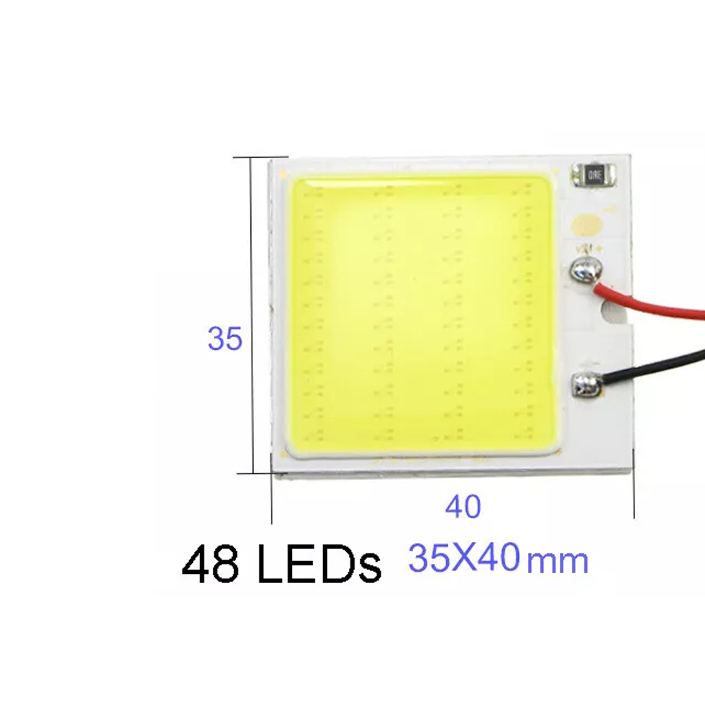 Cob panellampe med modstand 16/24/36/48 led'er dekorative billamper lamper hvidt tag fede blå biler isbil 12v til byggesæt: Hvid / Rgb
