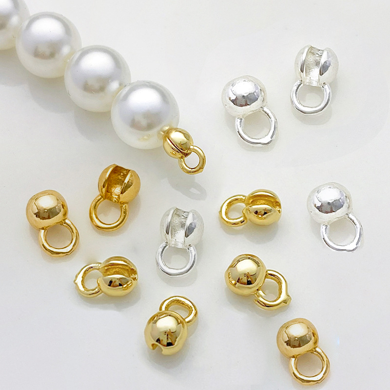 10 Stück 18 Karat vergoldete Durcheinander-Lederband-Quetschperlen mit Schlaufe, Muschelperlen, Enden für 1,5 mm Kette, Halskette, Schmuckherstellung