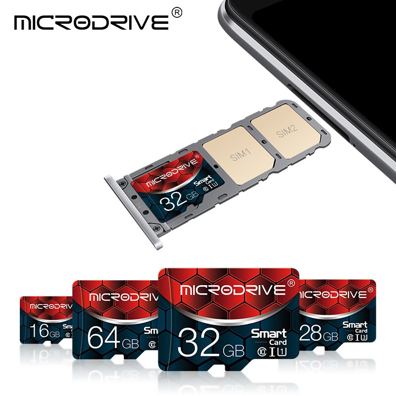Tarjeta Micro sd Clase 10, 16GB, 32GB, tarjeta de memoria Flash, tarjeta Micro sd/TF, 64GB, 128GB, 256GB para teléfono inteligente con adaptador