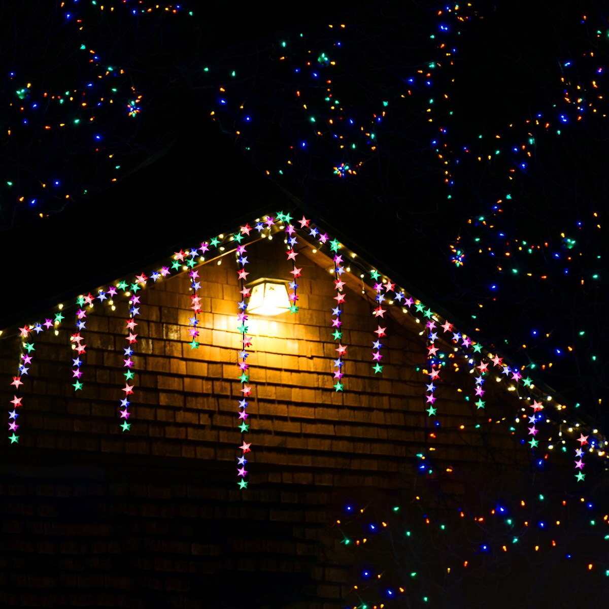 Luz LED de estrella de energía Solar 100/200, guirnaldas parpadeantes, lámpara de Navidad, , Halloween, Hada de la decoración, luces de jardín