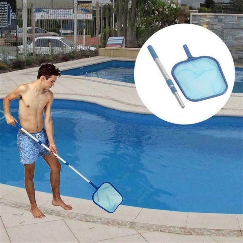 Swimming Pool Net Leaf Rake Mesh Skimmer Aluminum Telescopic Clean Swimming Pool Pole Adjustable
