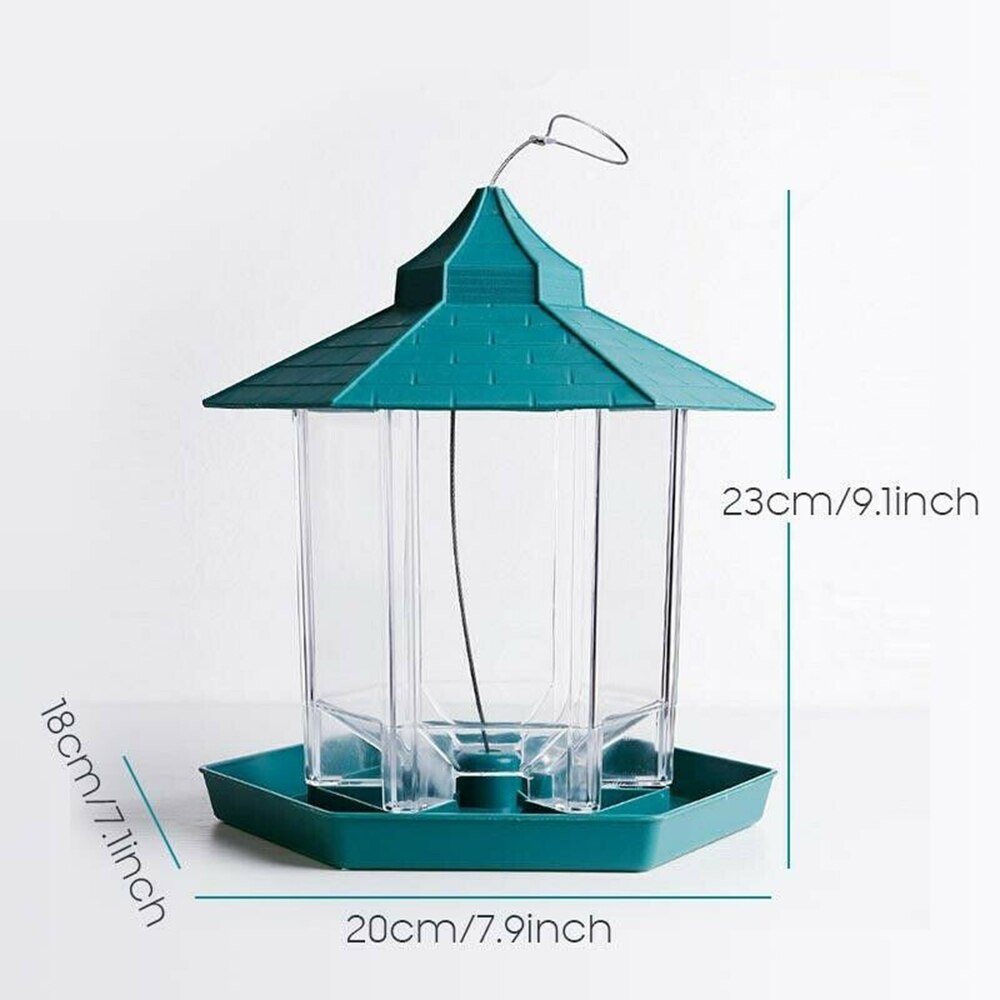 Waterdichte prieel hangende voederbak voor wilde vogels, buitenvoeder voor tuindecoratie, hangende voederbak voor huisdieren, vogelvoerdispenser