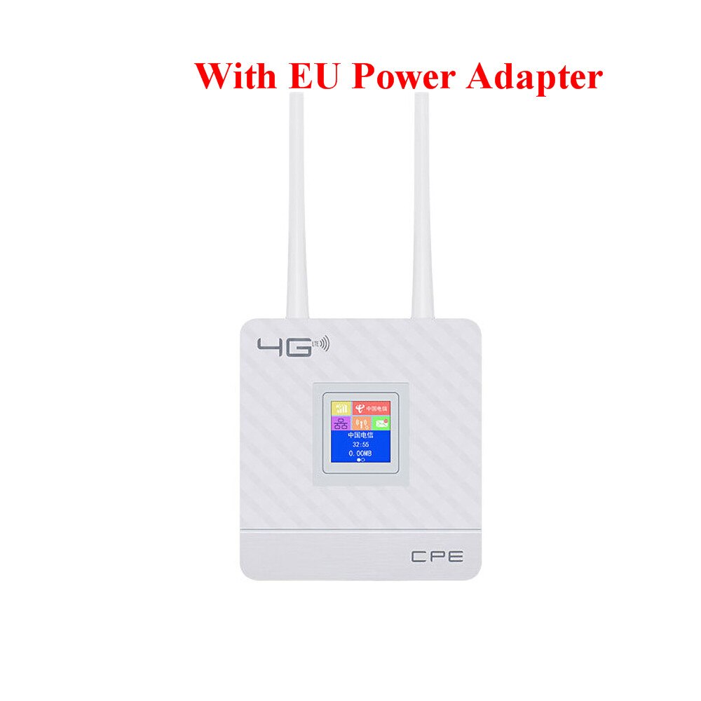 Rj45 wan/lan porta 4g lte desbloquear 300mbps cpe cartão sim roteador wi-fi sem fio com 2 antena externa hotspot modem dongle: EU plug