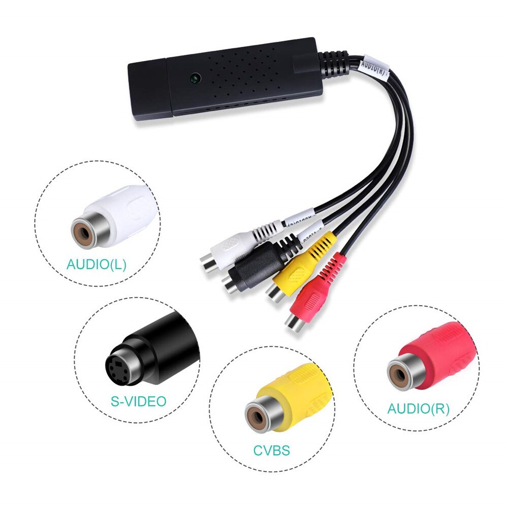 VHS vers convertisseur numérique USB 2.0 convertisseur vidéo carte de Capture Audio VHS Box VHS magnétoscope TV vers convertisseur numérique prise en charge Win 7/8/10