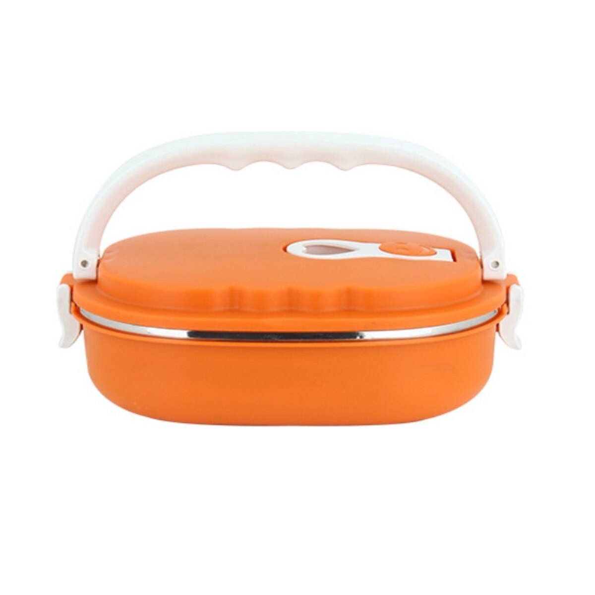 900ML Stainless Steel breakfast container thermo food portable Lunch Box Sealed Lunch Container with Insulated Food Container: orange