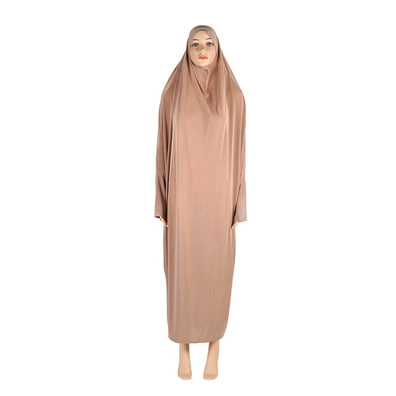 Khimar – jupe longue en strass, vêtements hijab de grande taille avec manches, gratuite