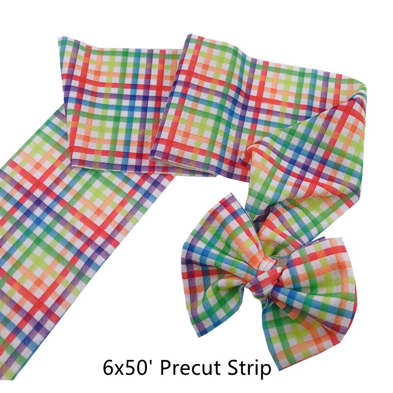 Rainbow Pre Cut Strips Ca. 5 "X 60"/Roll Gedrukt Bullet Geweven Liverpool Bubble Diy Naaien stof Voor Maken Haarelastiekjes: Plaid
