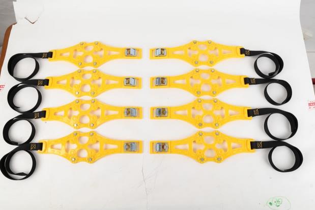 Cadenas de nieve de plástico para neumáticos, cadenas de nieve para ruedas de coche, cadena de protección para neumáticos de invierno, seguridad vial para automóviles, 4 Uds.: YELLOW