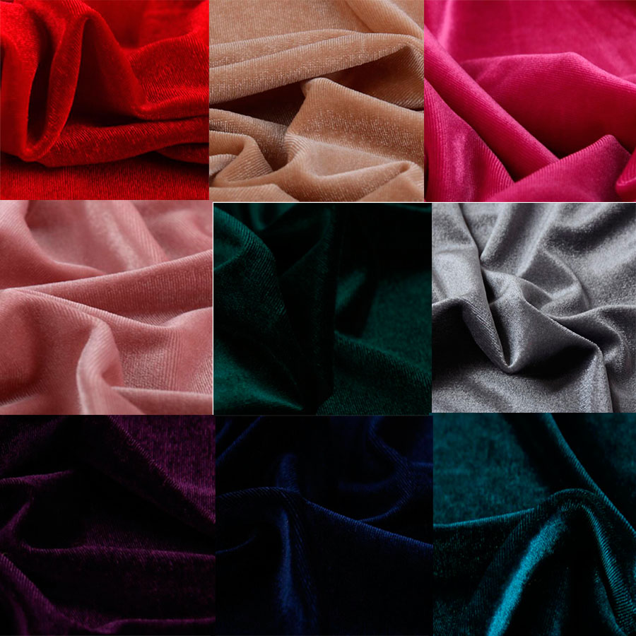 Tissus soyeux en velours doux de 50x150cm, pour vêtements de luxe, rideau Textile de maison