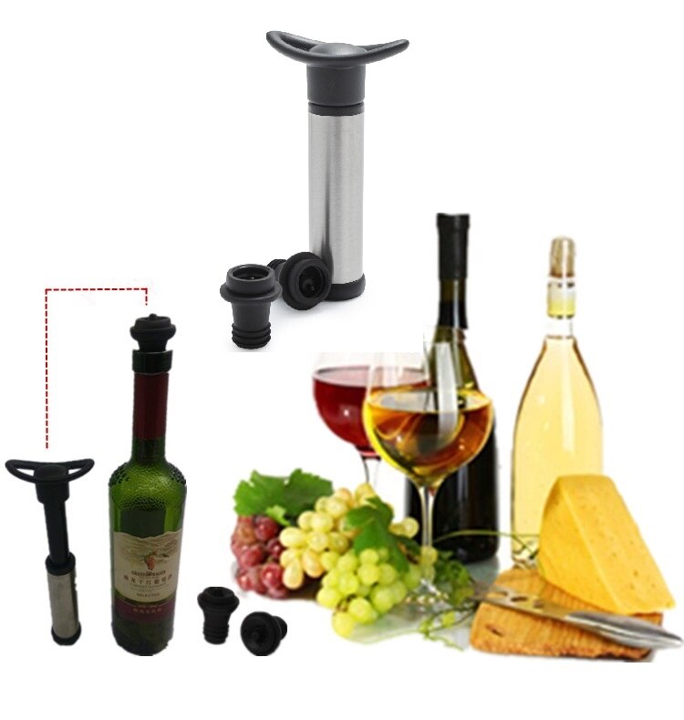 Wijn Saver Keeper Fles Vacuümpomp Sealers Cool Drink Onderhouder Met 2 Rubber Stopper Bar Tool wijn accessoires