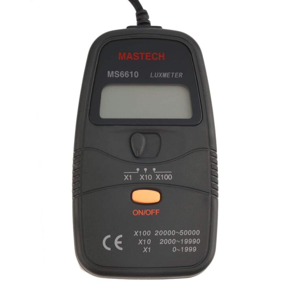 Mastech  ms6610 høj nøjagtighed 0 ~ 50,000 lux digitale luxmeter illuminometre med separat fotodetektor
