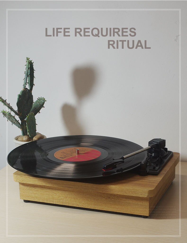 Mini record player, old gramophone, retro living room, European style cassette player, gramophone turntable