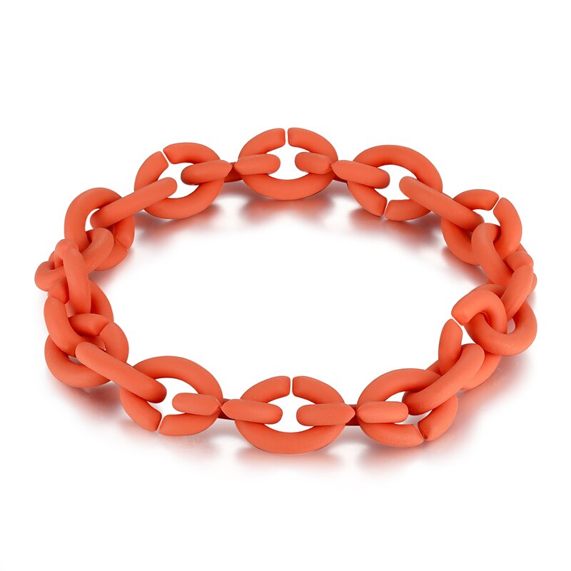 Original European Hard Rubber X Bracelets Bangles Men/Women Bohemian style Jewelry fit Brand Beads DIY Jewelry 10 Color: Orange