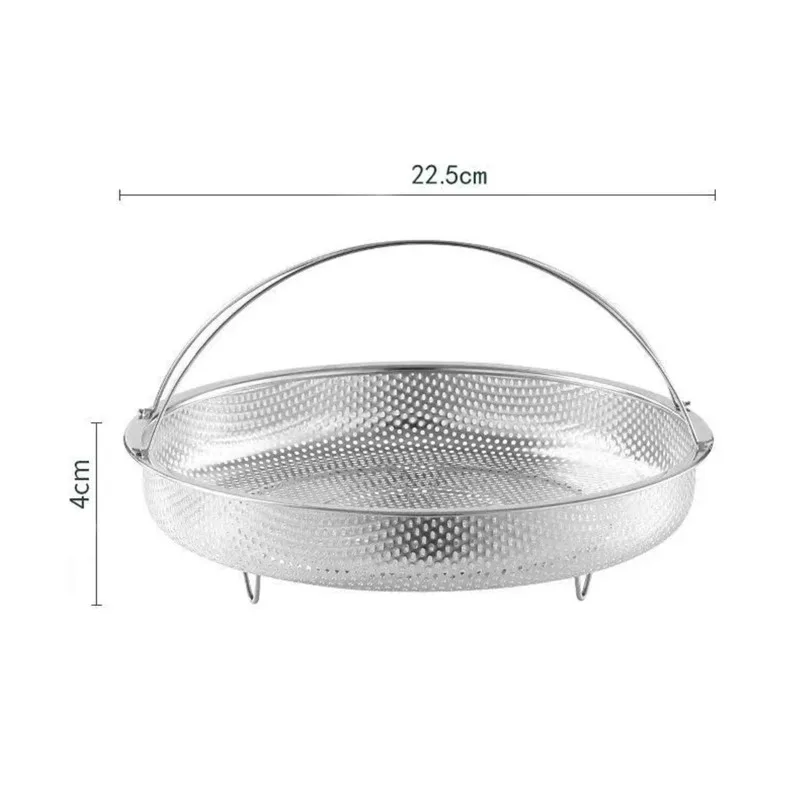 Stainless Steel Food Steamer Basket Pressure Cooker Steamer Basket with Handle Steaming Grid Drain Drainer Cooking Utensils