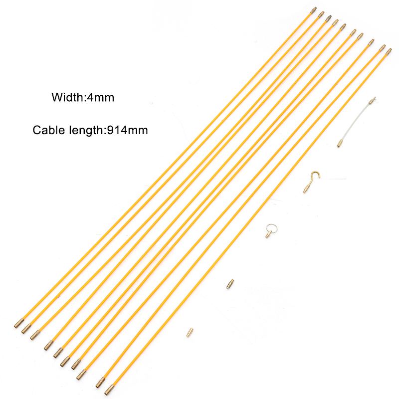 10 stk 4mm 30ft tilslutningsbar glasfiber kabler kabel ledningssæt koaksial elektrisk kabel skubtrækker installere stænger værktøj fisketråd