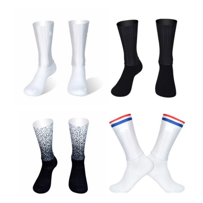 Calcetines antideslizantes de silicona de verano transpirables para ciclismo, calcetines deportivos de fútbol para hombre, calcetines para correr en bicicleta