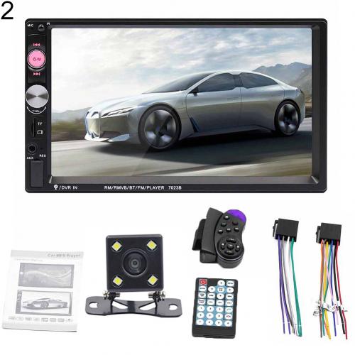 7023B 7 Zoll 2 Lärm Auto MP5 / MP3 Bluetooth Spieler Karte Inserter U Disk Radio praktisch verbinden mit 4/8 LED Hinten Kamera: 4 LED Rückseite Kamera
