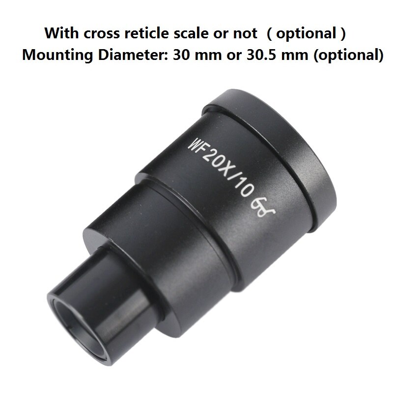 WF20X Stereo Microscope Eyepiece High Eye-point Wide Field Optical Eyepiece Ocular Lens with Reticle Scale Diameter 30/30.5 mm
