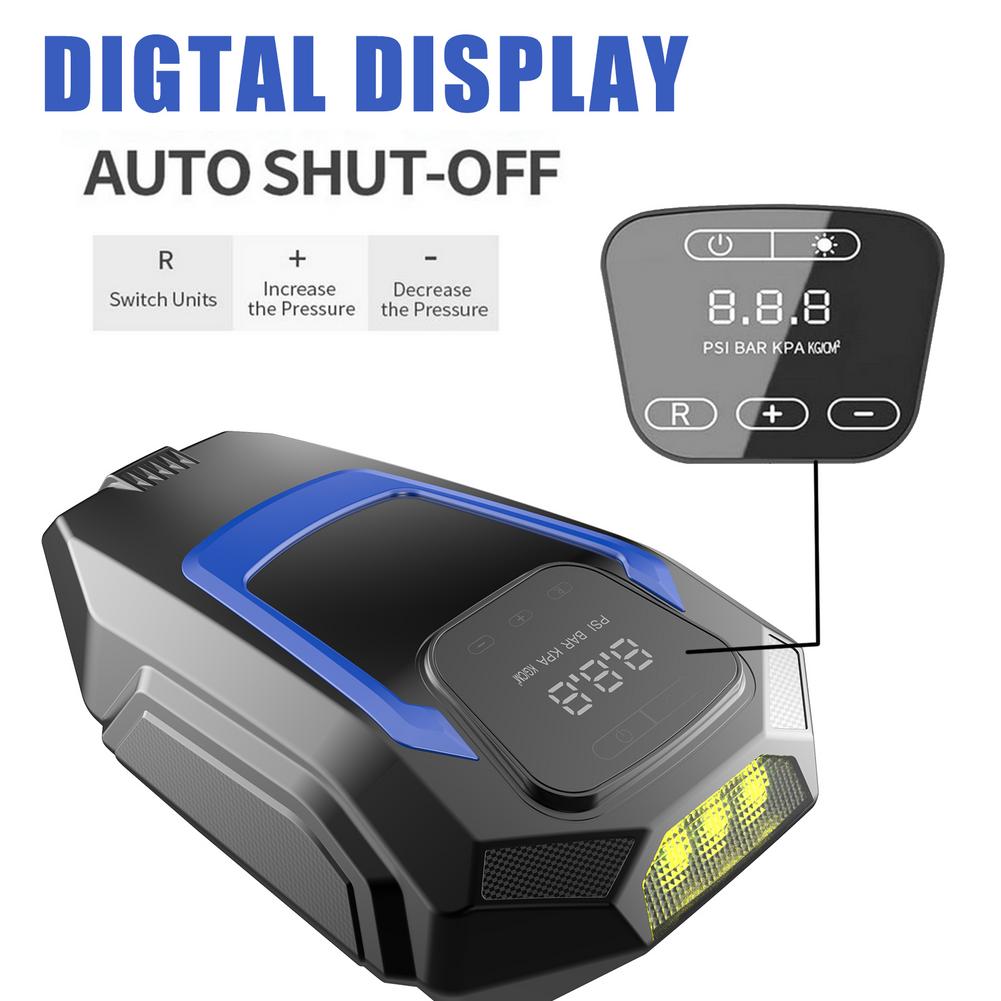 12V Autoband Inflator Led Digitale Verlichting Band Opblaasbare Pomp Draagbare Luchtcompressor Fo Auto Wiel Fiets Banden Elektrische