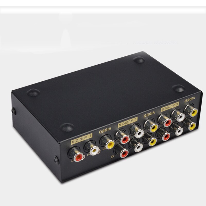 Av Switch Box 4 In 1 Out Av Audio Video Signal Composiet Voor Hdtv Lcd Dvd 3 Rca Switcher 4 om 1 Selector Niet Splitter