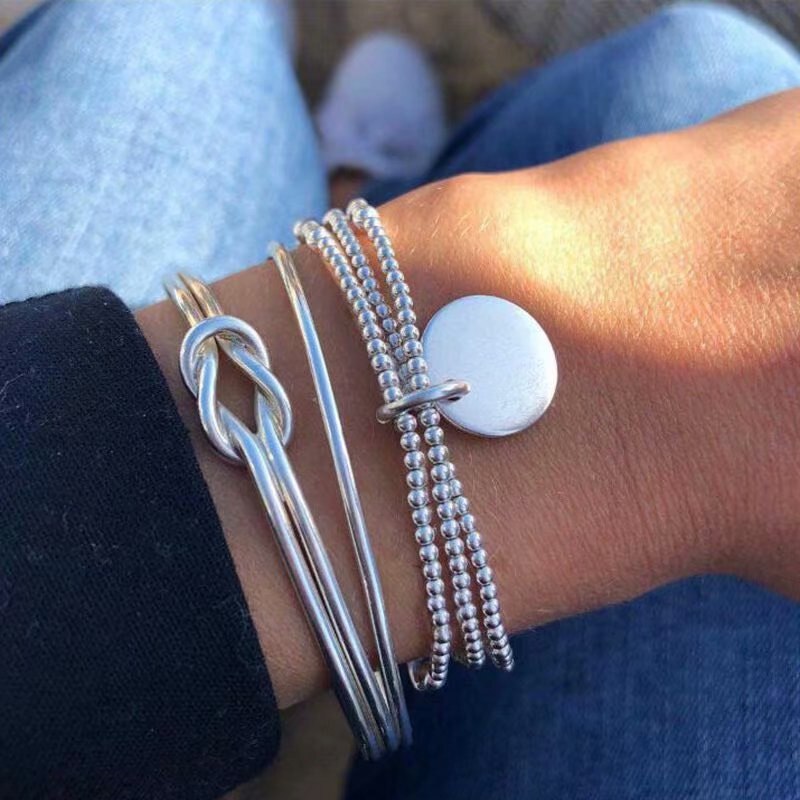 4 sztuk/zestaw Boho geometryczne Tassel łańcuch bransoletka dla kobiet wielowarstwowe bransoletki urok wesele biżuteria plażowa akcesoria prezenty