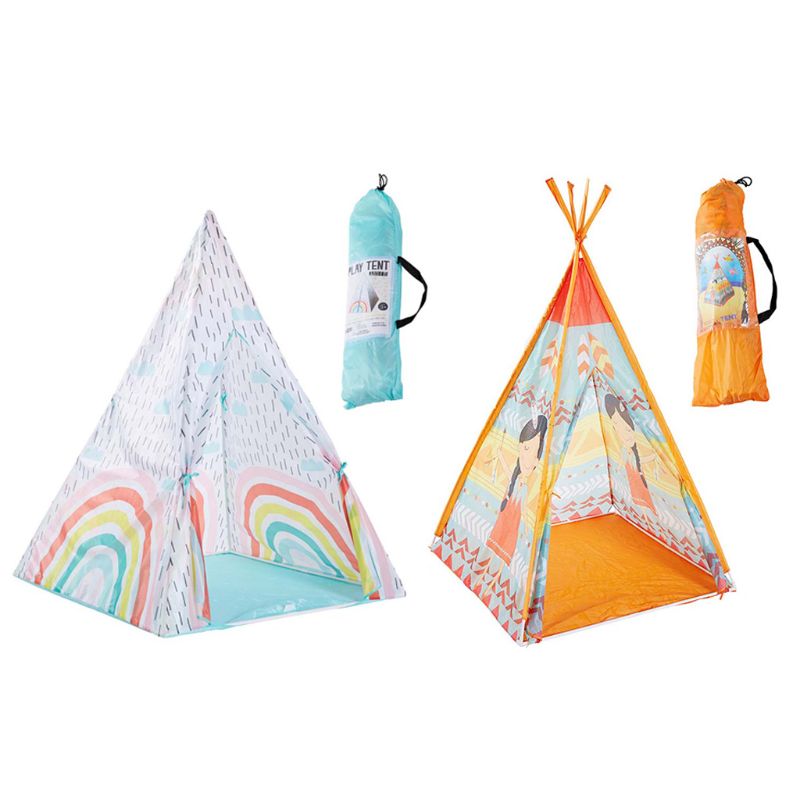 Children Bracket Assembly Tent Kids Play House Outdoor Activities Indoor Folding Teepee Pyramid Wigwam Baby Portable Playroom