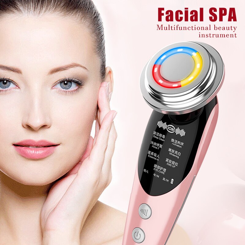 Facial skin care machine rf skin rejuvenation microcurrent ultrasound face machine portable joint light therapy for folding