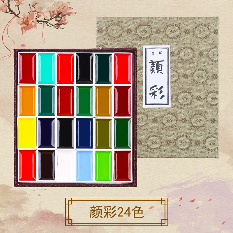 1 Set Japan Sakura Gunstige Effen Aquarel Pigmant 60/48/35/24/18/12/8/6 Kleuren Professionele Hoge Parel/Fluorescerende Kleur: 24 colors