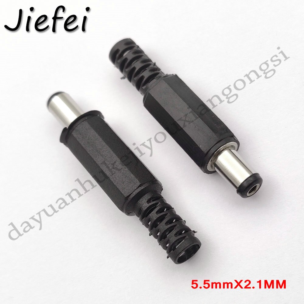 5.5mm * 2.5mm / 2.1mm dc strøm hannplugg jack-adapter rett / rett vinkel 90 gradere kontakt hannplugg 5.5*2.5mm / 2.1mm: 2.1mm rett / 4 stk