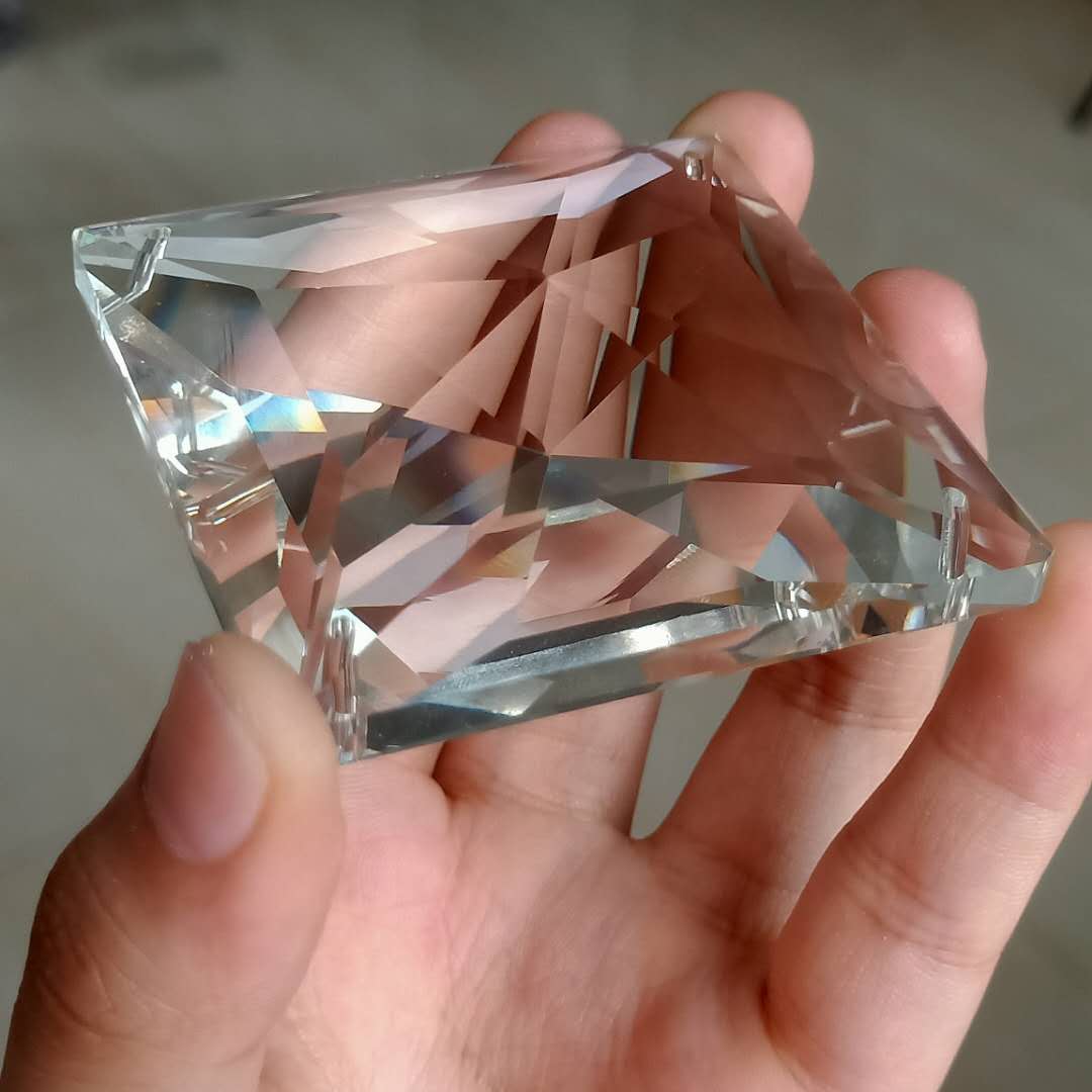 20/30/40/60mm 4 huller firkantet krystal vedhæng glas klar lysekrone krystaller prismer solfanger gør-det-selv hængelampe tilbehør tilbehør