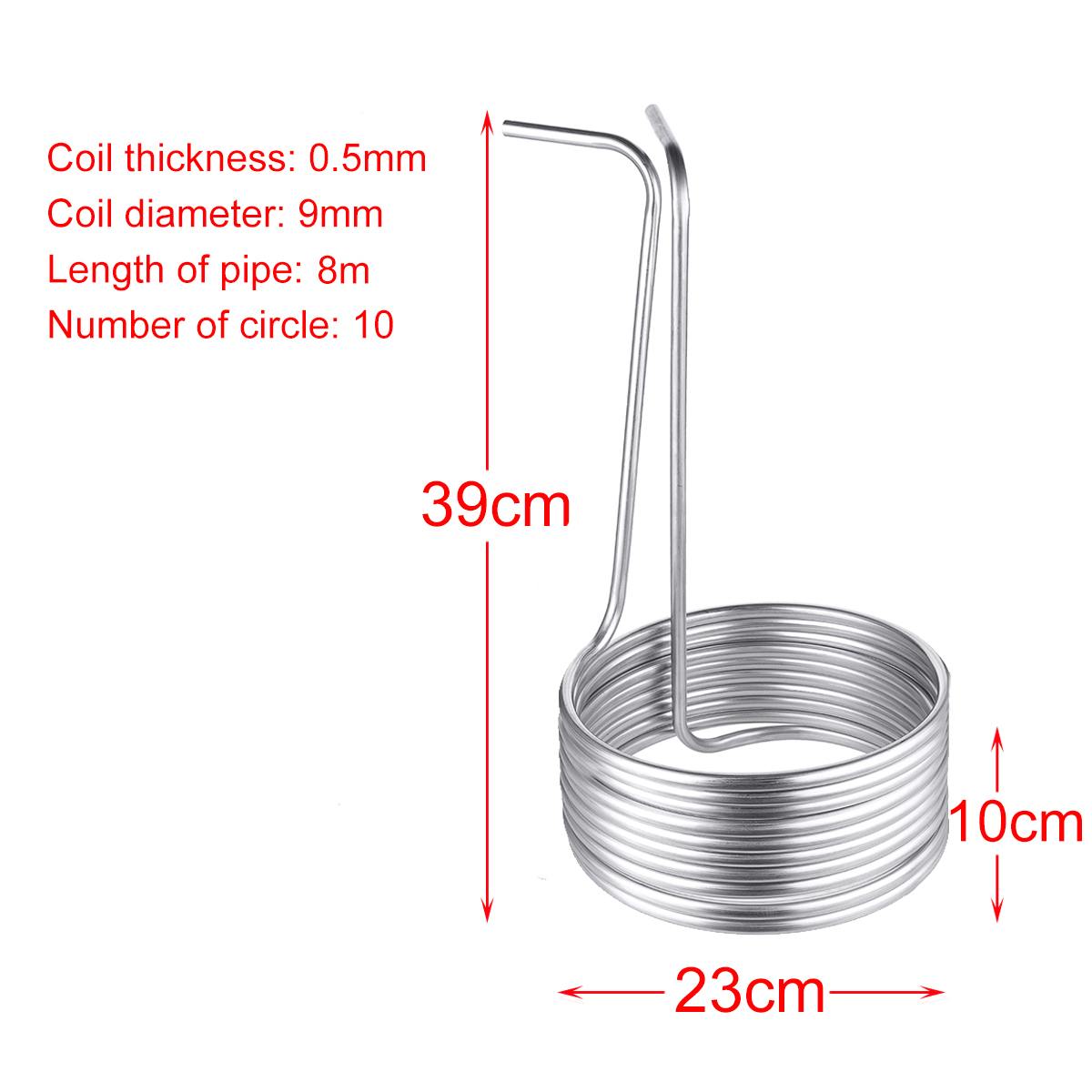 Tubos de refrigeración de acero inoxidable, kegeradores para el hogar, fermentación de mosto, súper eficiente: 9.52X0.5X8M single