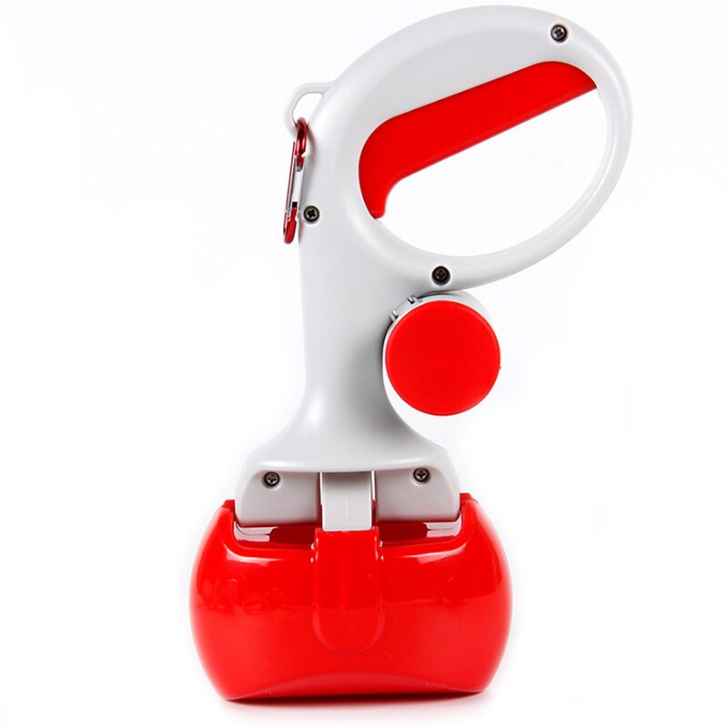 Pet Poop Picker 2 In 1 Portable Pet Poop Clipper Dog Feces Waste Picker Cleaning Supplies Essentials For Go Out Walk The Dog: red