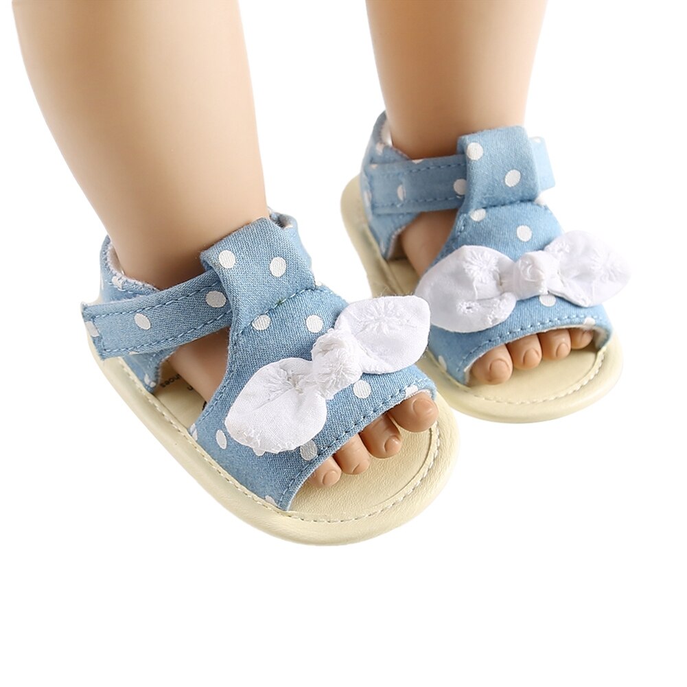 Cute Infant Baby Girls Summer Sandals Soft Sole Anti-Slip Bowknot Slippers First Walkers Shoes: C / 13-18 Months