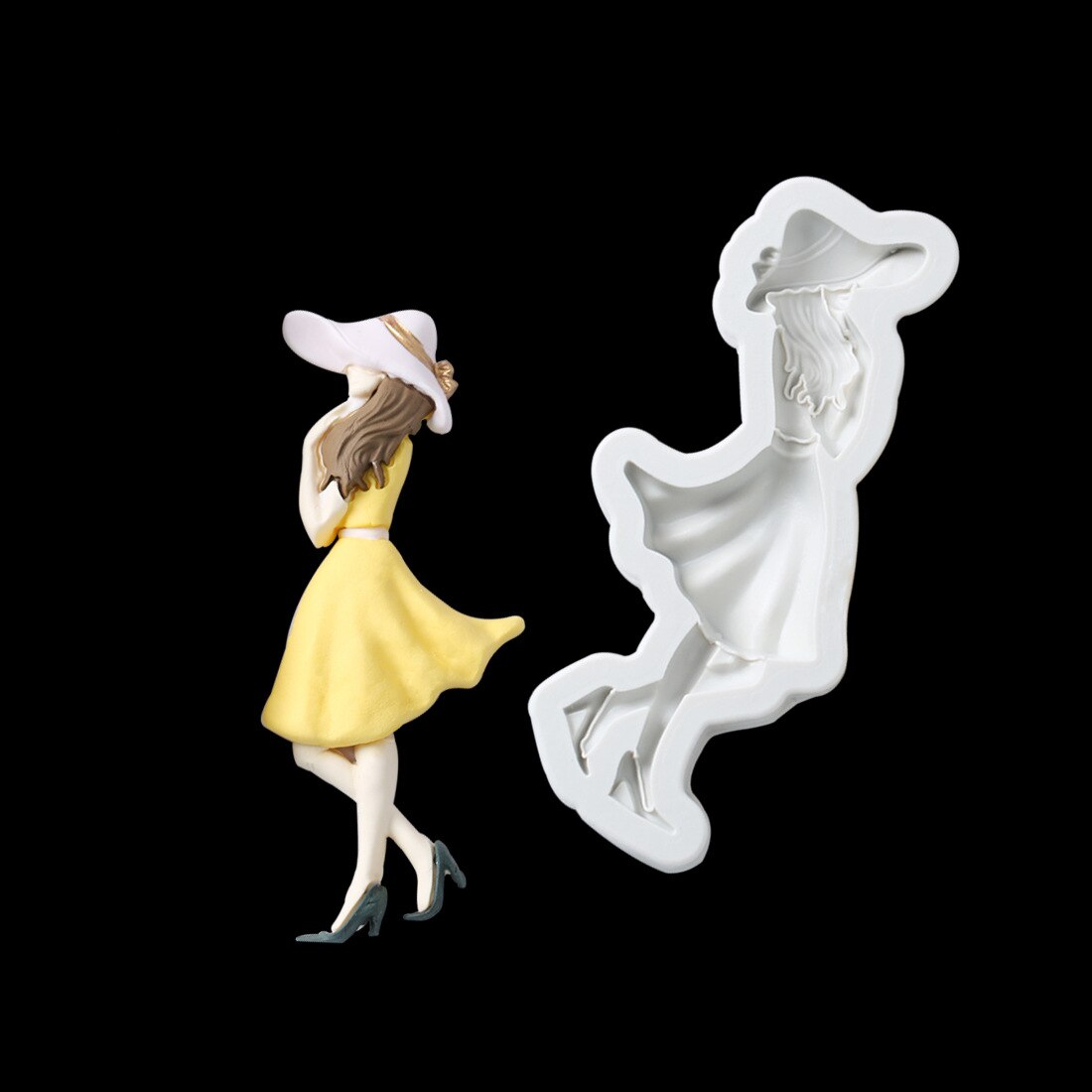Belle fille silicone moule bricolage fondant gâteau moule chocolat fudge outil cuisine ustensiles de cuisson k253: k253