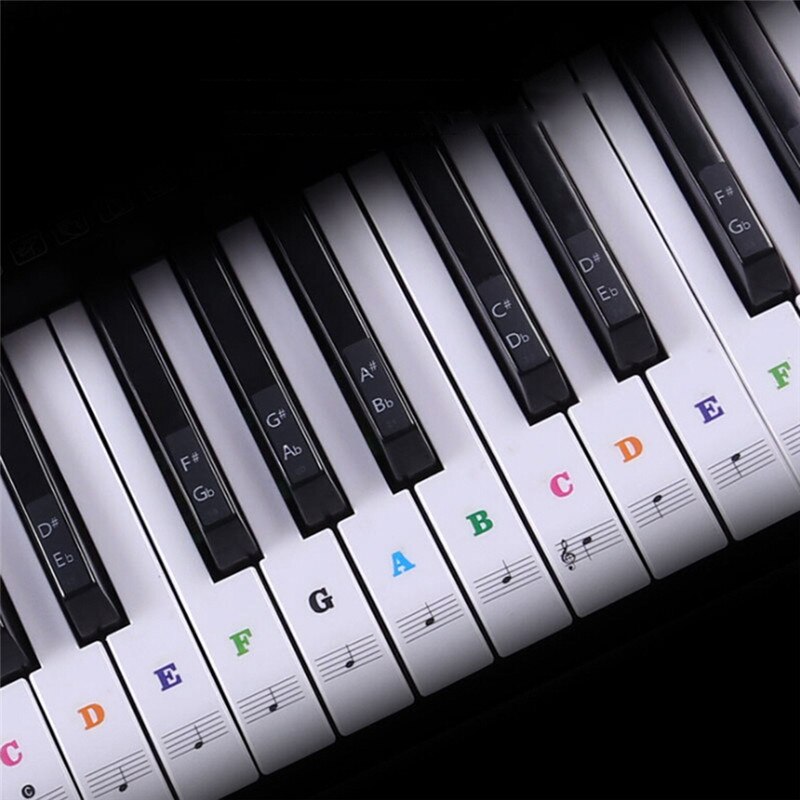 Transparent detachable music decal notes piano keyboard stickers 37/49/54/61/88 key electronic piano spectrum sticker symbol