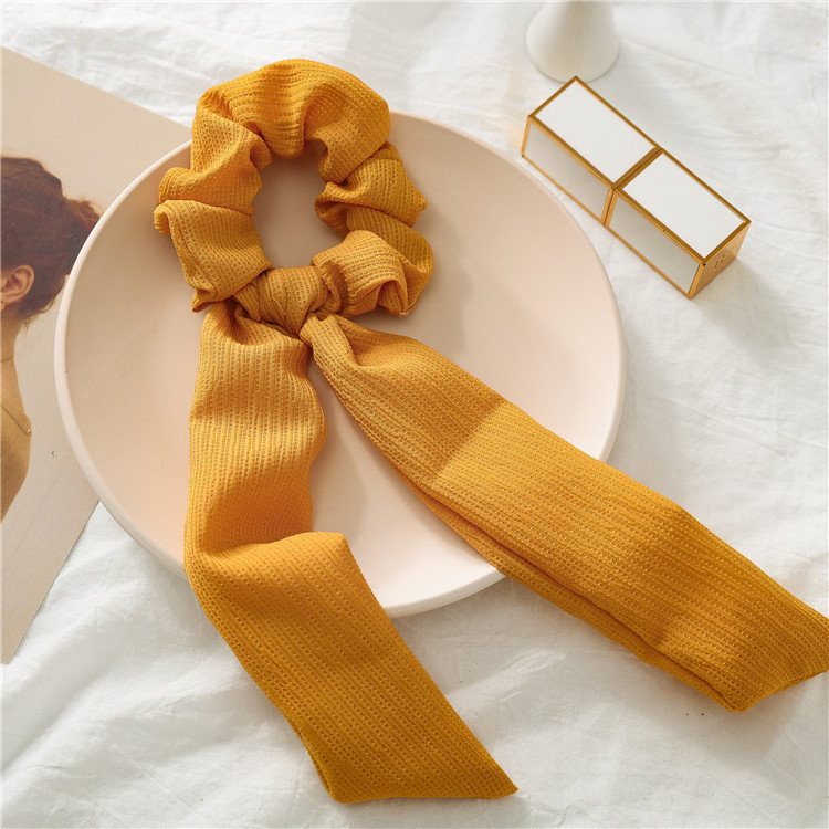 pañuelos para el pelo scrunchies diademas Coletero de seda Simple para mujer, cinta elástica suave, banda de goma para el pelo, accesorios para el cabello para niña lazos pelo niña gomas adornos trabas pelo mujer niña: yellow 28cm