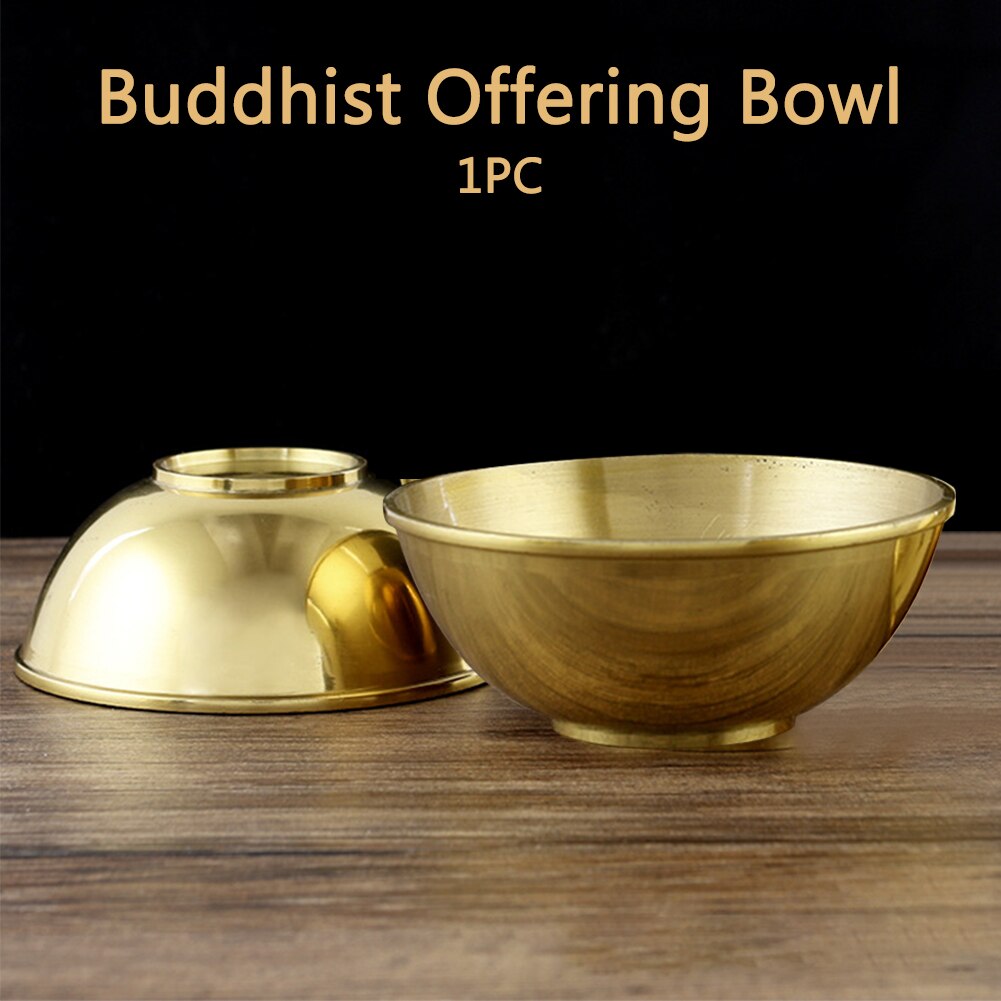 Utensilios de cocina hechos a mano para adorar a Buda, cuenco budista liso, de arroz y agua de templo, decoración del hogar