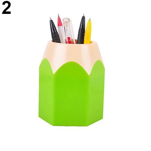 Porte-stylos porte-stylo pinceau, organisateur de stockage de papeterie de bureau en forme de crayon, fournitures scolaires pour enfants directe: green