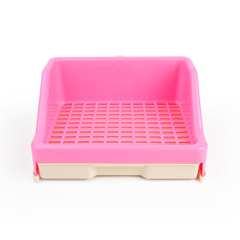 Extra Large Rabbit Litter Box with Drawer Small Animal Litter Pet Toilet Potty Trainer Corner Bunny Bedding Box Plastic Pet Pan: Pink